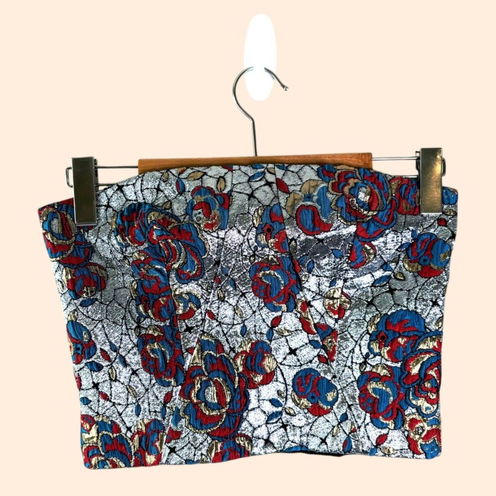 Stella McCartney Metallic Floral Crop Tank